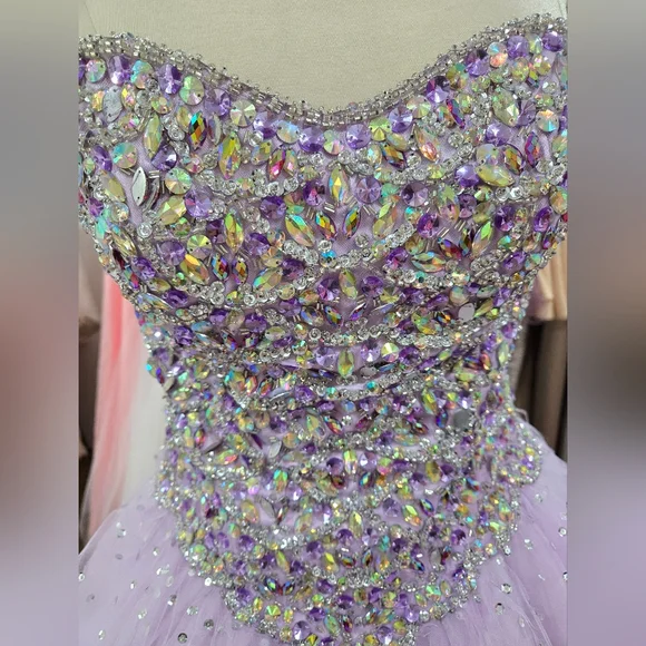 Morilee Lavender Beaded Ball Gown - Picture 5 of 13